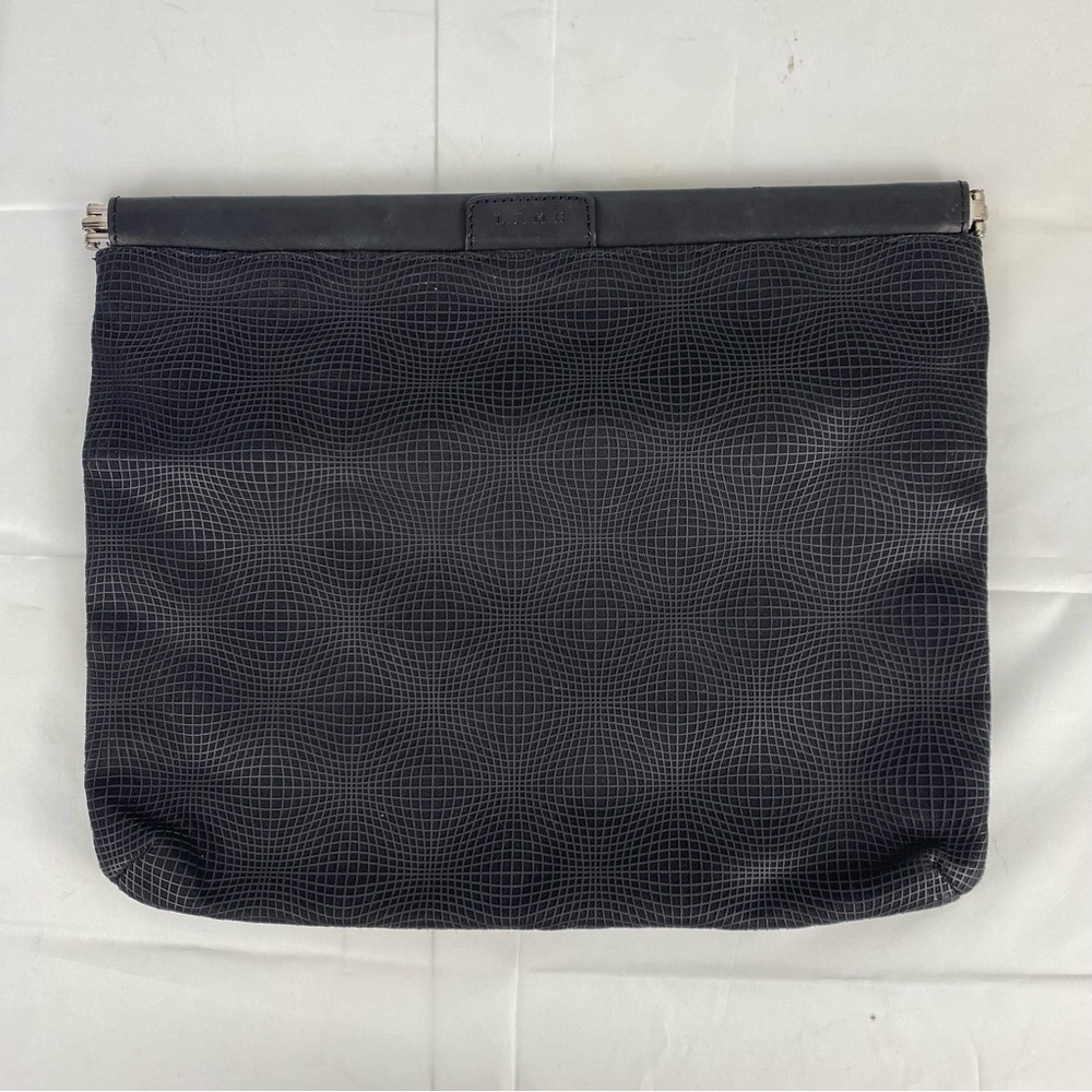 L.A.M.B. Fallon3 Clutch Black Leather wedding y2k envelope date night sleek 90s
